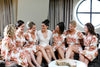 White Floral Posy Robes for bridesmaids | Getting Ready Bridal Robes