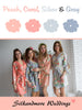 Peach, Coral, Silver and Gray Wedding Color Robes - Premium Rayon Collection