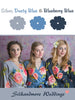  Silver, Dusty Blue and Blueberry Blue Wedding Color Robes - Premium Rayon Collection