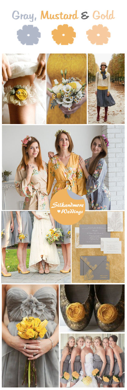 Gray, Mustard and Gold Wedding Color Palette