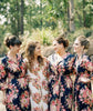 Navy Blue Rosy Red Posy Robes for bridesmaids