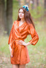 Plain Silk Robes for bridesmaids - Solid Rust Color | Getting Ready Bridal Robes