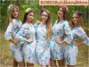 White Blooming Flowers pattered Robes for bridesmaids | Getting Ready Bridal Robes