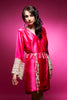 Hot Pink Silk Lace Bridesmaids Robe