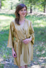 Plain Silk Robes for bridesmaids - Solid Dull Gold Color | Getting Ready Bridal Robes