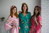 Teal and Shades of Pink Wedding Color Robes - Premium Rayon Collection