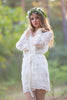 Oh Beatrice Ivory Floral Scalloped Lace Bridal Robe