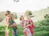 Mismatched Rosy Red Posy7 Robes in bright tones