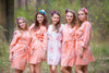 Peach Faded Floral Robes for bridesmaids