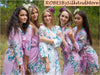Lilac Blooming Flowers pattered Robes for bridesmaids | Getting Ready Bridal Robes