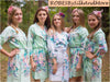 Mint Blooming Flowers pattered Robes for bridesmaids | Getting Ready Bridal Robes