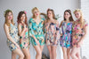 Mismatched Bridesmaids Rompers in Flamingo Watercolor Pattern