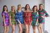 Mismatched Bridesmaids Rompers in Geometrica Pattern