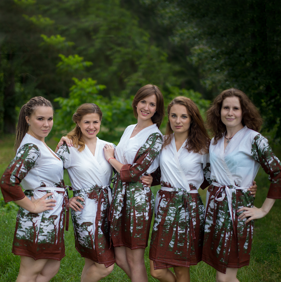 White Tree of Life Robes for bridesmaids