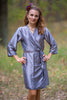 Plain Silk Robes for bridesmaids - Solid Gray Color | Getting Ready Bridal Robes