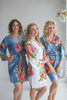 Light Blue Large Floral Blossom Robes for bridesmaids