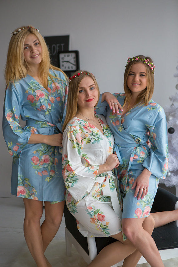 Premium Dreamy Angel Song Bridesmaids Robes in Dusty Blue