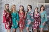 Cranberry and Teal Wedding Color Robes - Premium Rayon Collection