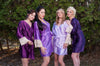 Shades of Purple Luxurious Silk Lace Robes