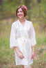Off-White Luxurious Silk Robe with Silk Chiffon Devore Sleeves