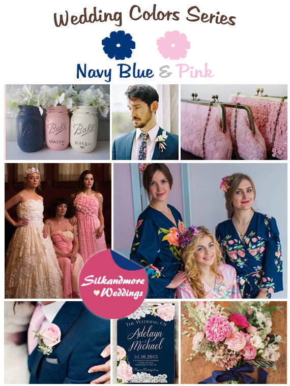 Navy Blue and Pink Wedding Color Palette