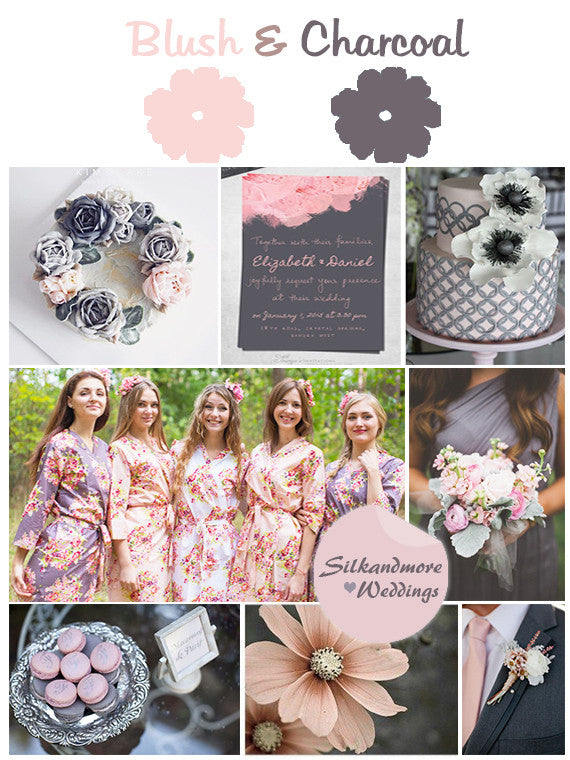 Charcoal Gray and Blush Wedding Colors Palette