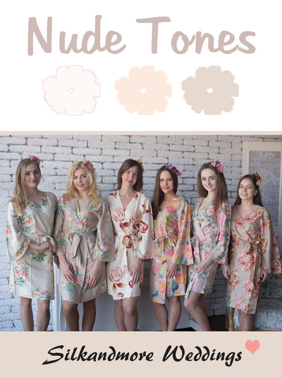 Nude Tones Wedding Color Robes - Premium Rayon Collection