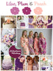 Lilac, Plum and Peach Wedding Color Robes- Premium Rayon Collection
