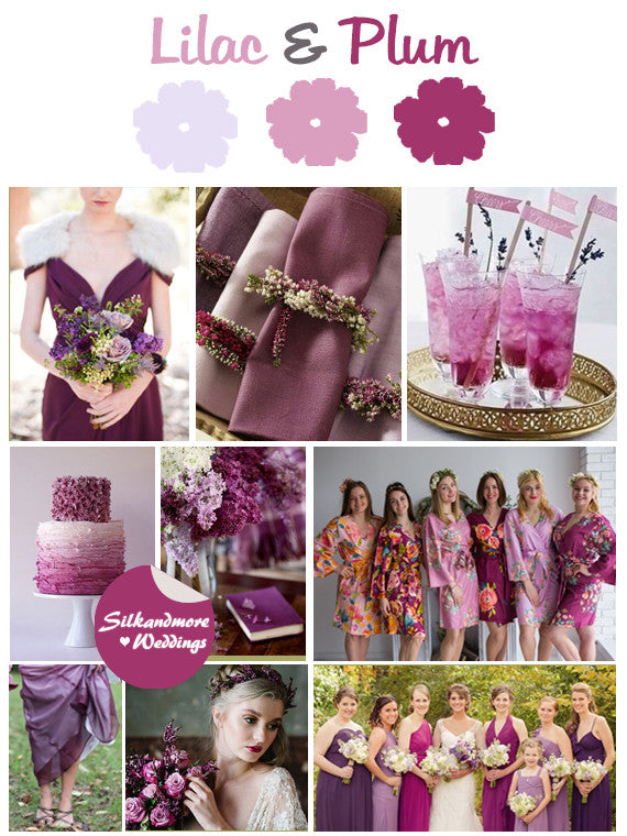Lilac and Plum Wedding Color Robes - Premium Rayon Collection