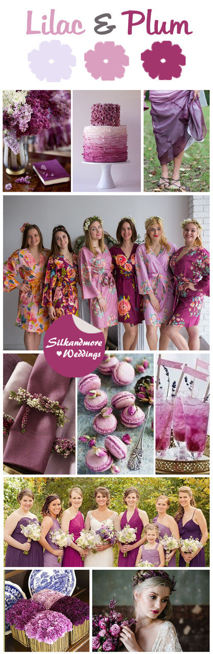 Lilac and Plum Wedding Color Robes - Premium Rayon Collection