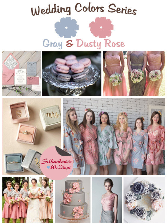 Gray and Dusty Rose Wedding Colors Palette