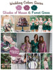 Shades of Mauve and Forest Green Wedding Color Palette
