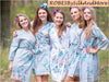 Gray Blooming Flowers pattered Robes for bridesmaids | Getting Ready Bridal Robes