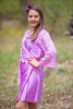 Pinky Lilac Luxurious Silk Robe with Silk Chiffon Devore Sleeves