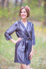 Plain Silk Robes for bridesmaids - Solid Steel Gray Color | Getting Ready Bridal Robes