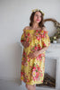 Mommies in Light Yellow Floral Shift Dresses