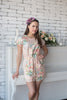 Wedding Colors Mismatched Bridesmaids Rompers in Dreamy Angel Song Pattern