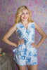 Corset Style White with Dusty Blue flowers PJs in Blushing Flowers Pattern