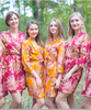Mustard Gold Floral Posy Robes for bridesmaids | Getting Ready Bridal Robes