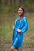 Satin silk Kimono bridesmaids robes- Solid  Blue Robes