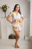 Notched Collar Style PJs in Smiling Blooms Pattern