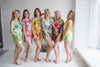 Mismatched Bridesmaids Rompers in Floral Watercolor Painting Pattern