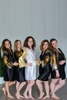  Black Royal Gold Shimmery Robes for bridesmaids | Getting Ready Bridal Robes