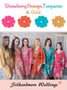 Strawberry, Orange, Turquoise and Gold Wedding Color Robes - Premium Rayon Collection 