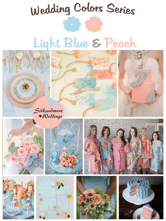 Light Blue and Peach Wedding Colors Palette