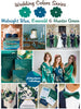 Midnight Blue, Emerald and Hunter Green Wedding Color Palette
