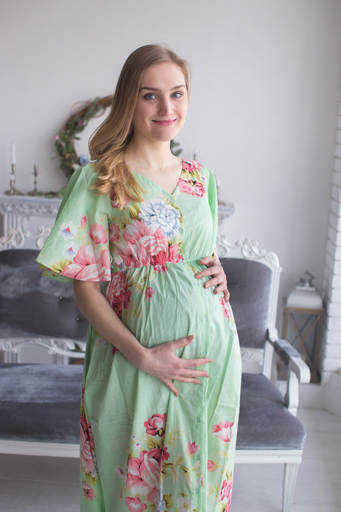 Mommies in Mint Maternity Caftans