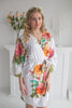 White Large Floral Blossom Robes for bridesmaids | Getting Ready Bridal Robes 