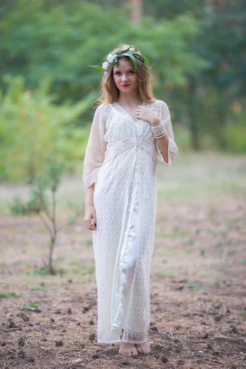 Oh Dove Ivory Lace Bridal Robe