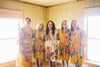 Yellow Large Floral Blossom Robes for bridesmaids | Getting Ready Bridal Robes